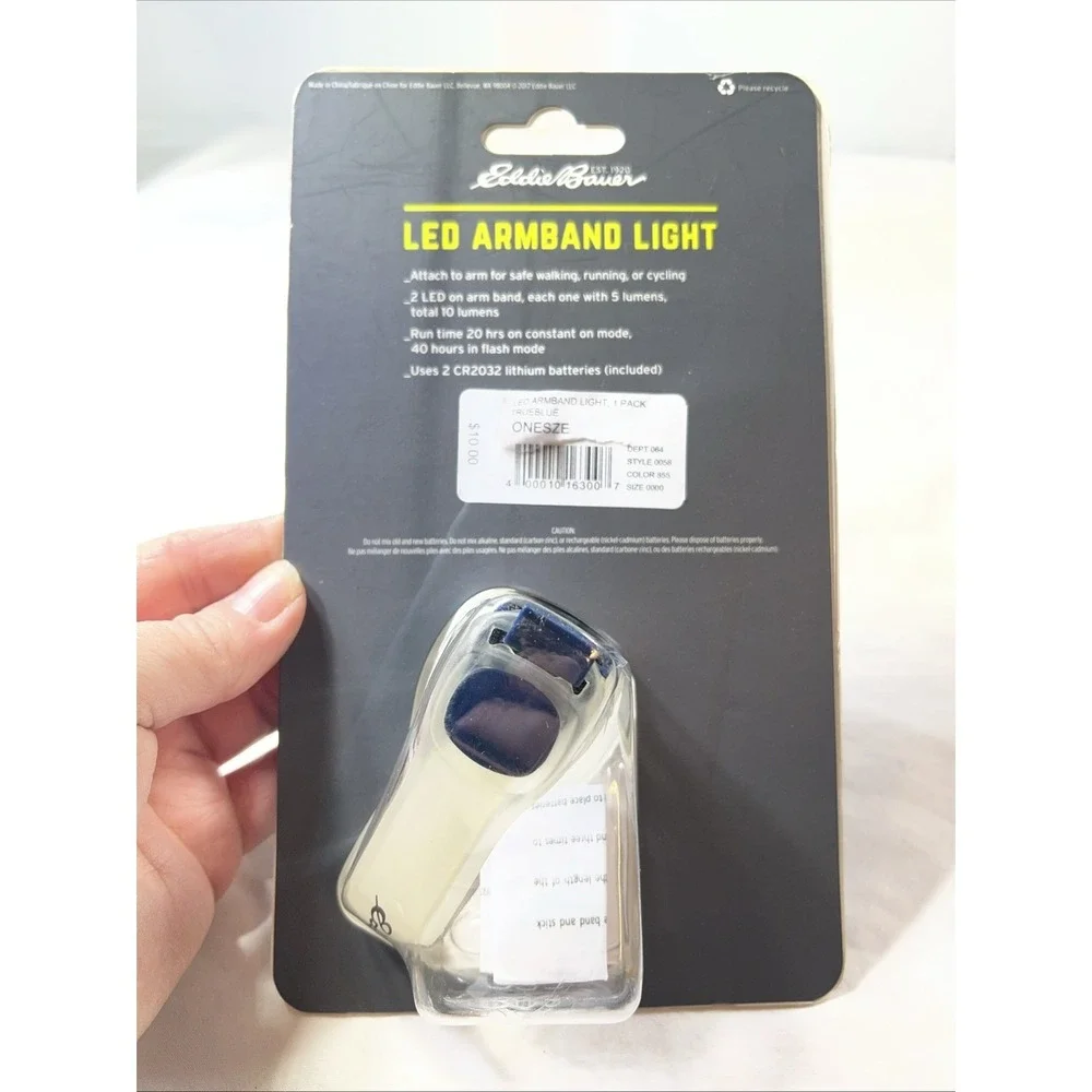 Eddie Bauer Blue LED Armband Light Safety Light Running Walking Jogging NEW